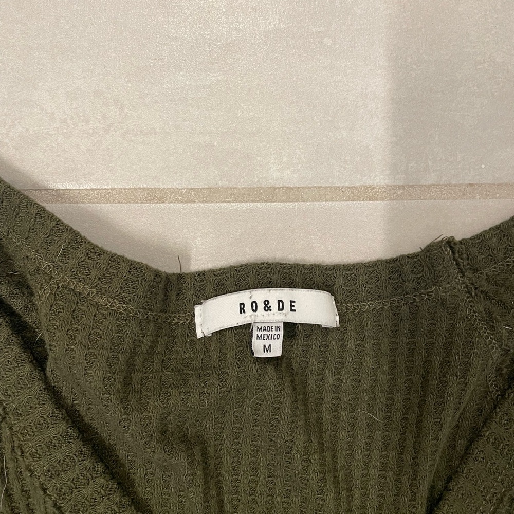 Green waffle long sleeve shirt